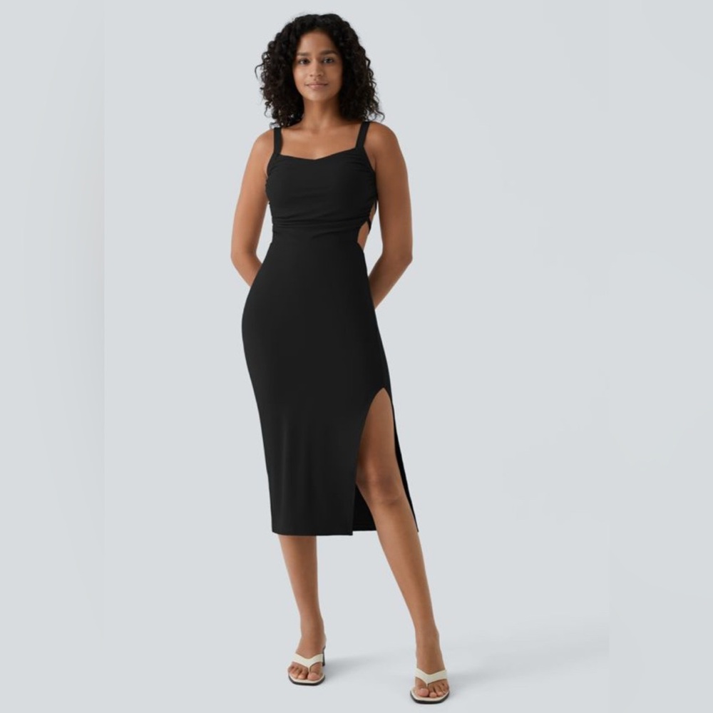 HALARA Black Midi Dress
